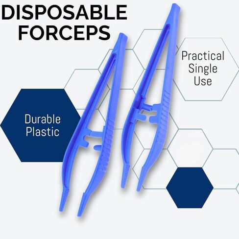 EISCO 5" Disposable Plastic Forceps/Tweezers, Contoured and Corrugated Handle, Pack of 1 in Saudi Arabia