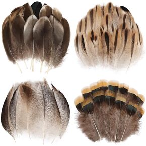 THARAHT 240pcs Mix Colour Eight Style Spotted Small Natural Bulk Feathers 2-6 Inches for for Sewing Crafts Clothing Jewelry Wedding Hair Hats Dream Catcher Decoration Guinea Fowl Feathers in Kuwait