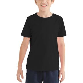 QBK 2T-12Y Boys T Shirts Short Sleeve Tees 100% Cotton Crewneck Soft Basic Summer Top Solid Toddler Kids Tee Shirt in Kuwait