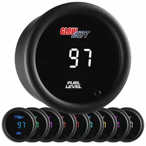 GlowShift 10 Color Digital Fuel Level Gauge Kit - Multi-Color LED Display - Tinted Lens - for Gas & Diesel Vehicles - 2-1/16" (52mm) in Kuwait