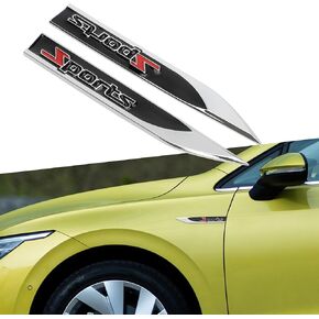 TOMALL 2Pcs 3D Metal Sports Logo Emblem Badge for Car Side Fender Emblem Decals Rear Trunk Badge Sticker Sport Decal for All Truck SUV Pickup Models Racing Sports Decoration for Car Accessories (Red) in Kuwait