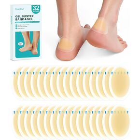 Hydrocolloid Gel Blister Bandages Pads - (Variety Pack) Promifun 32ct Waterproof Adhesive Blisters Bandages - Blister Pads for Heel, Foot, Toe, Feet - Gel Blister Chshions for Prevention & Recovery in Kuwait
