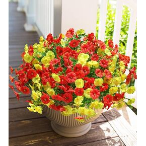 Artificial Plants for Outdoors Outside Spring Summer Decoration, 12 Bundles Faux Eucalyptus Leaves Stems Bulk Fake Greenery Branches Look Real UV Resistant for Home Porch Patio Planter Yard in Kuwait