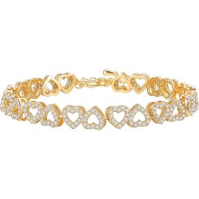 Heart Symbol Charm Link Bracelet for Women Cubic Zirconia Bangle Crystal Love Bracelet Jewelry Anniversary Jewelry Christmas Birthday Gifts for Women Wife Girlfriend Her in Kuwait