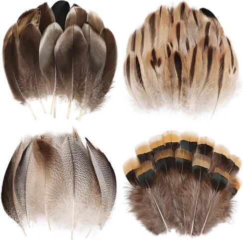 THARAHT 240pcs Mix Colour Eight Style Spotted Small Natural Bulk Feathers 2-6 Inches for for Sewing Crafts Clothing Jewelry Wedding Hair Hats Dream Catcher Decoration Guinea Fowl Feathers in Kuwait