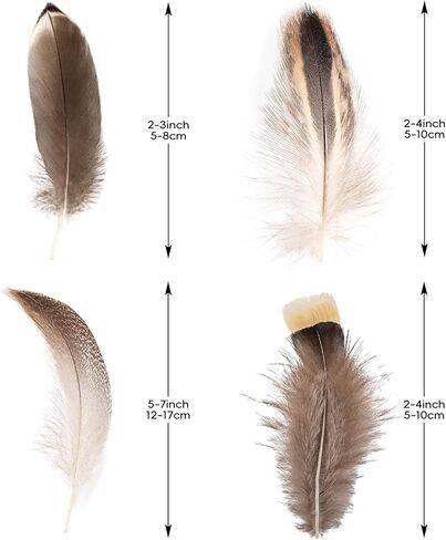 THARAHT 240pcs Mix Colour Eight Style Spotted Small Natural Bulk Feathers 2-6 Inches for for Sewing Crafts Clothing Jewelry Wedding Hair Hats Dream Catcher Decoration Guinea Fowl Feathers in Kuwait