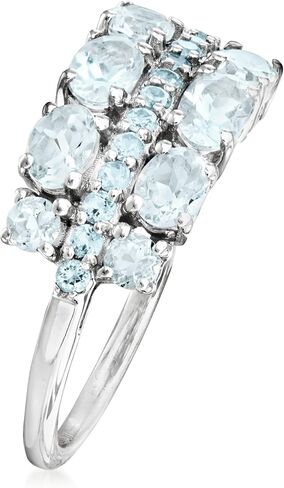 Ross-Simons 1.00 ct. t.w. Aquamarine and .20 ct. t.w. Swiss Blue Topaz Ring in Sterling Silver in Saudi Arabia
