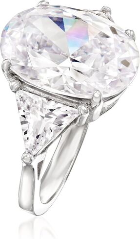 Ross-Simons 10.00 ct. t.w. Oval and Trillion-Cut CZ Ring in Sterling Silver in Saudi Arabia