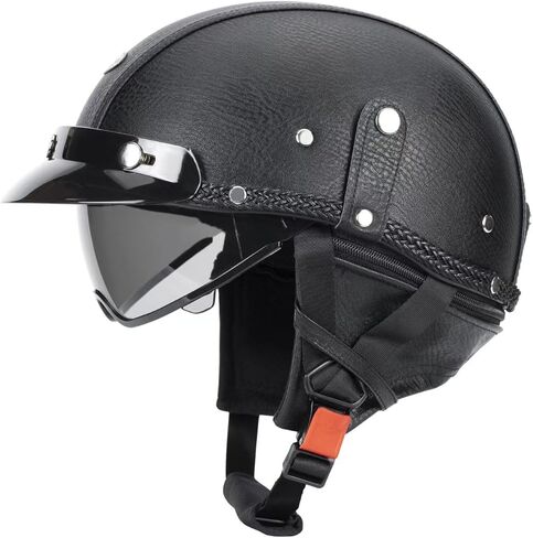 Half Helmet Motorcycle Men Women Adult Open Face Motorcycle Helmets with Sun Retractable Visor DOT Certified in Kuwait