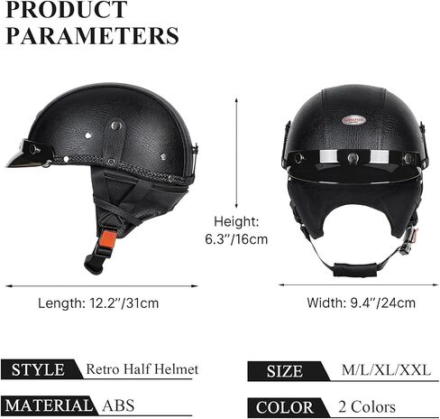 Half Helmet Motorcycle Men Women Adult Open Face Motorcycle Helmets with Sun Retractable Visor DOT Certified in Kuwait
