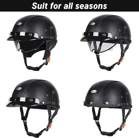 Half Helmet Motorcycle Men Women Adult Open Face Motorcycle Helmets with Sun Retractable Visor DOT Certified in Kuwait