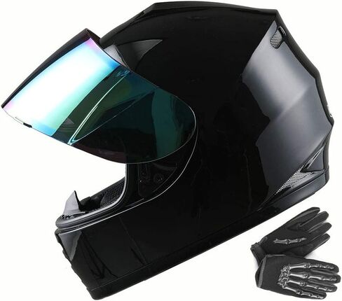 WOW Youth Motorcycle Full Face Helmet Street Bike BMX MX Kids Spider Pink + MX Skeleton Glove Bundle in Kuwait