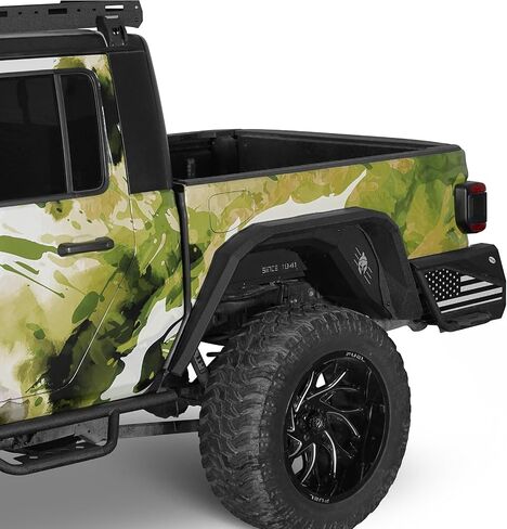 U-Box Gladiator Flat Frend Fender Fender W/LED أضواء إشارة الدوران لعام 2018-2025 Jeep Wrangler JL & JLU Unlimited & Jeep Gladiator JT-Throad Steel Guard Wheel Tlares in Saudi Arabia