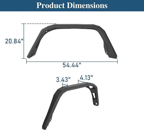 U-Box Gladiator Flat Frend Fender Fender W/LED أضواء إشارة الدوران لعام 2018-2025 Jeep Wrangler JL & JLU Unlimited & Jeep Gladiator JT-Throad Steel Guard Wheel Tlares in Saudi Arabia