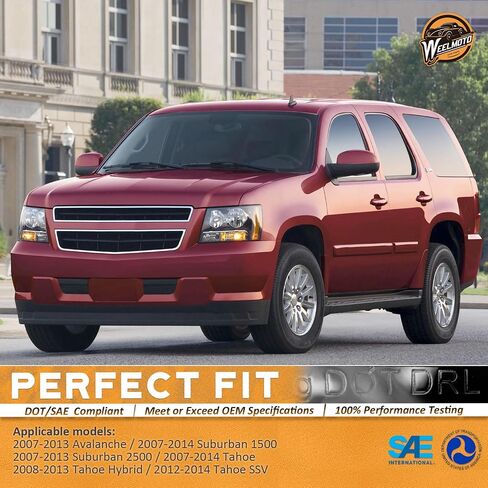 المصباح الأمامي لعام 2007-2013 Avalancha/Suburban 2500 ، 2008-2013 Tahoe Hybrid ، 07-14 Tahoe 1500 ، 2012-2014 Tahoe SSV Headlamp Black Housing Clear+الجانب الأيمن in Kuwait