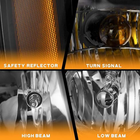 المصباح الأمامي لعام 2007-2013 Avalancha/Suburban 2500 ، 2008-2013 Tahoe Hybrid ، 07-14 Tahoe 1500 ، 2012-2014 Tahoe SSV Headlamp Black Housing Clear+الجانب الأيمن in Kuwait