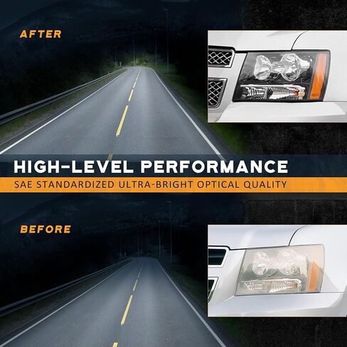 المصباح الأمامي لعام 2007-2013 Avalancha/Suburban 2500 ، 2008-2013 Tahoe Hybrid ، 07-14 Tahoe 1500 ، 2012-2014 Tahoe SSV Headlamp Black Housing Clear+الجانب الأيمن in Kuwait