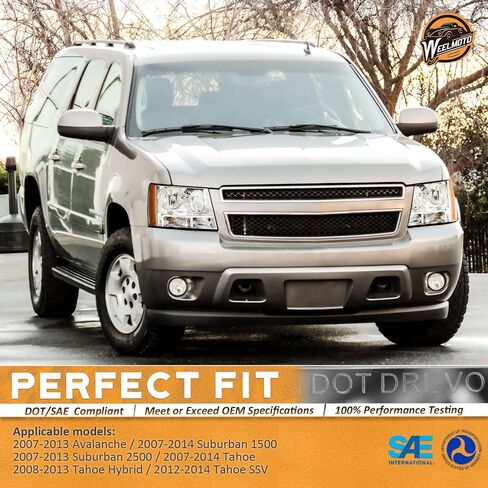 المصباح الأمامي لعام 2007-2013 Avalancha/Suburban 2500 ، 2008-2013 Tahoe Hybrid ، 07-14 Tahoe 1500 ، 2012-2014 Tahoe SSV Headlamp Black Housing Clear+الجانب الأيمن in Kuwait
