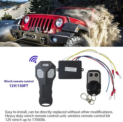12V Wireless Winch Remote Control Handset Switch Suitable for ATV, UTV, SUV, Jeep in Saudi Arabia