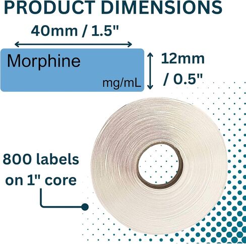 Acepromazine mg/mL Syringe Labels - Box of 800 Labels on roll (1" core) in Box. Printed in Australia by Specialist Medical Printer. Latex-Free Adhesive. in Saudi Arabia