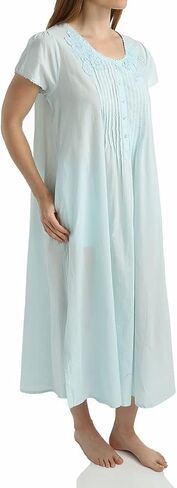 La Cera Women’s Victorian Lessgown ، 100 ٪ قطن ، جيوب جانبية ، خط العنق ، غلاف قصير ، ملابس صيفية in Saudi Arabia