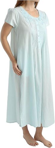 La Cera Women’s Victorian Lessgown ، 100 ٪ قطن ، جيوب جانبية ، خط العنق ، غلاف قصير ، ملابس صيفية in Saudi Arabia