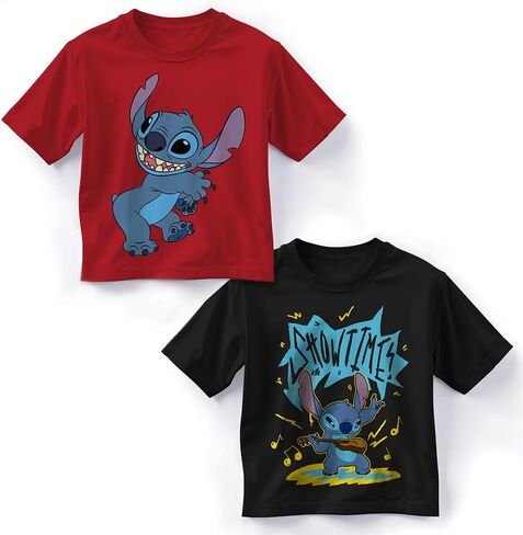 Disney Lilo & Stitch Boys 2-Pack Short Sleeve Crewneck Graphic T-Shirt Bundle, 2-Piece Set for Kids and Toddlers in Saudi Arabia
