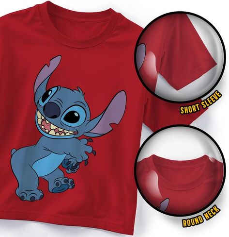 Disney Lilo & Stitch Boys 2-Pack Short Sleeve Crewneck Graphic T-Shirt Bundle, 2-Piece Set for Kids and Toddlers in Saudi Arabia