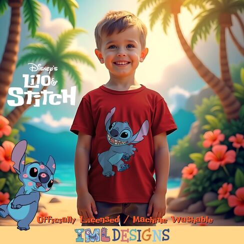 Disney Lilo & Stitch Boys 2-Pack Short Sleeve Crewneck Graphic T-Shirt Bundle, 2-Piece Set for Kids and Toddlers in Saudi Arabia
