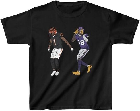 Youth T-Shirt Ja'Marr Chase and Justin Jefferson Griddy Football Tee Kids Sizes in Saudi Arabia