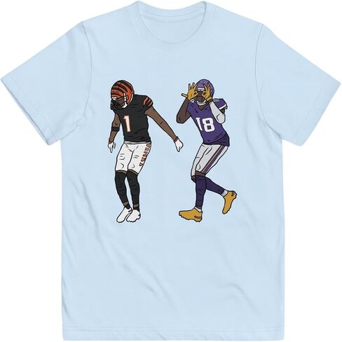 Youth T-Shirt Ja'Marr Chase and Justin Jefferson Griddy Football Tee Kids Sizes in Saudi Arabia