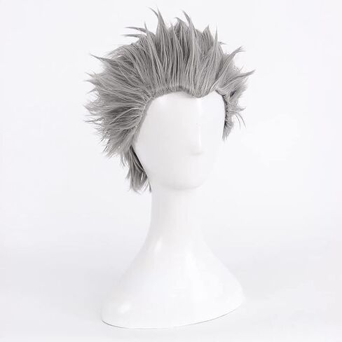 Game Devil May Cry 5 Cosplay شعر مستعار ، Vergil Silver Gray Hair Hair Play Play Halloween Party Party + Cap Cap in Saudi Arabia