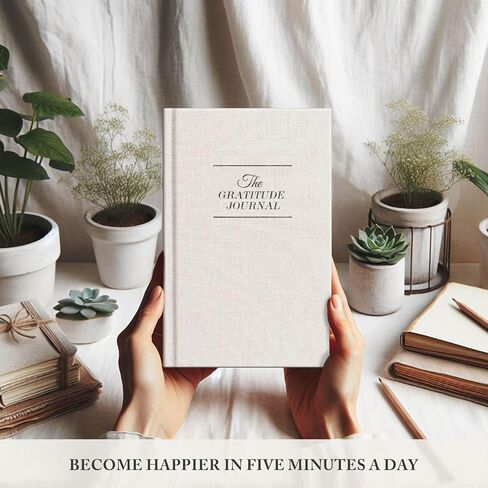 The Gratitude Journal for More Happiness, Optimism, Affirmation & Reflection - An Effective Manifestation Guide Journal, Undated Daily Journals for Women & Men (Beige) in Saudi Arabia