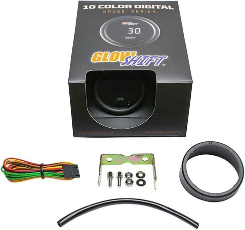GlowShift 10 Color Digital Fuel Level Kit - عرض LED متعدد الألوان - عدسة ملونة - لمركبات الغاز والديزل - 2-1/16 "(52 مم) in Saudi Arabia