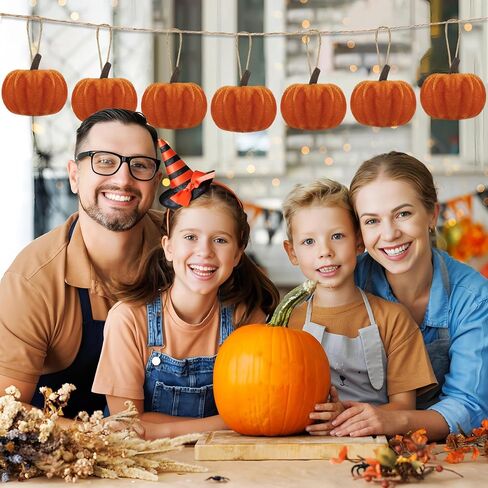 16 PCS Fall Thanksgiving Pumpkin Hanging Ornaments Orange Velvet Fabric Pumpkin Hanging Small Tree Ornaments 2.2" Fabric Pumpkins Ball Tree Decorations for Fall Home Farmhouse Harvest Party Decor in Saudi Arabia