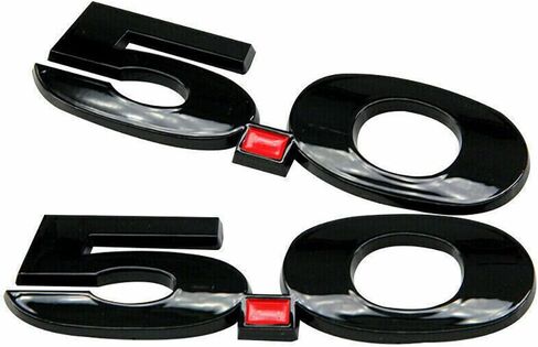 مجموعة الزوج 5.0 لتر Fender Fender Emblem Badge يمين الجانب الأيسر الخلفي لوحة الجذع لوحة 2011-2014 Mustang GT (Gloss Black Red) in Kuwait