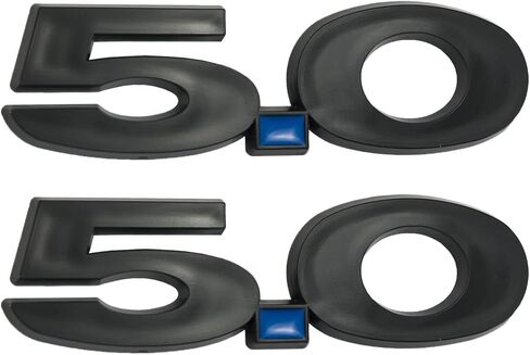 مجموعة الزوج 5.0 لتر Fender Fender Emblem Badge يمين الجانب الأيسر الخلفي لوحة الجذع لوحة 2011-2014 Mustang GT (Gloss Black Red) in Kuwait