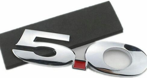 مجموعة الزوج 5.0 لتر Fender Fender Emblem Badge يمين الجانب الأيسر الخلفي لوحة الجذع لوحة 2011-2014 Mustang GT (Gloss Black Red) in Kuwait