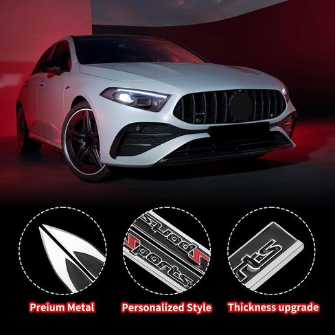Tomall 2PCS 3D Metal Sports Logo Emblem Badge for Car Side Fender Emblem Delect Delet Strunk Badge Sticker Sport Decal لجميع موديلات بيك آب للسيارات الدفع الرباعية للسباق للسباق لملحقات السيارات (RED) in Saudi Arabia