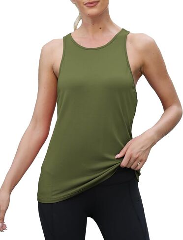 قمم تجريب Mippo للنساء Racerback Athletic Tank Tops Yoga قمصان اليوغا بلا أكمام in Kuwait
