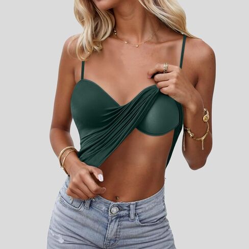 Tank Tops with Built in Bra for Women 2025 Sports Cute Padded Cami Shirts Summer Yoga Workout Camisoles Sleeveless Undershirt in Saudi Arabia