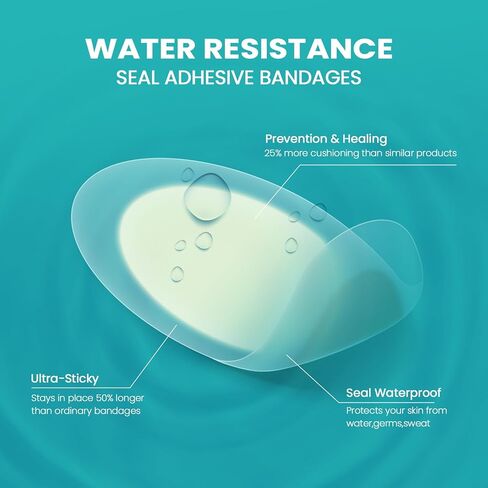 Hydrocolloid Gel Blister Bandages Pads - (Variety Pack) Promifun 32ct Waterproof Adhesive Blisters Bandages - Blister Pads for Heel, Foot, Toe, Feet - Gel Blister Chshions for Prevention & Recovery in Kuwait