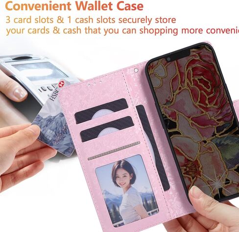 UEEBAI Wallet Case for iPhone 16 Pro Max, PU Leather Phone Case Kickstand RFID Blocking Flip Case Card Slots Wrist Strap Relief Engraved Pattern Magnetic Closure Flower Folio Case, Blue Butterfly in Kuwait