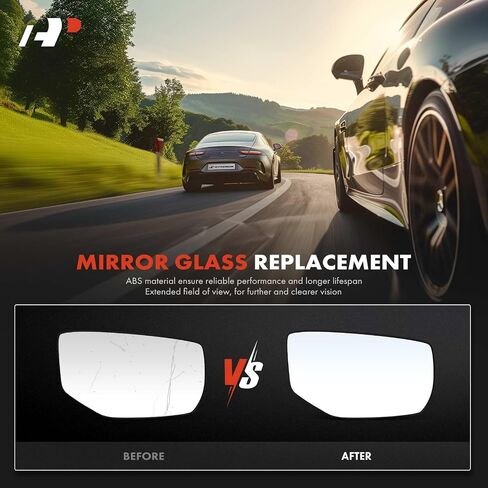 A-Premium Right Passenger Side Non-Heated Mirror Glass with Backing Plate - Compatible with Honda Accord 2013 2014 2015 2016 2017 - Exterior Side View Convex Mirror in Saudi Arabia