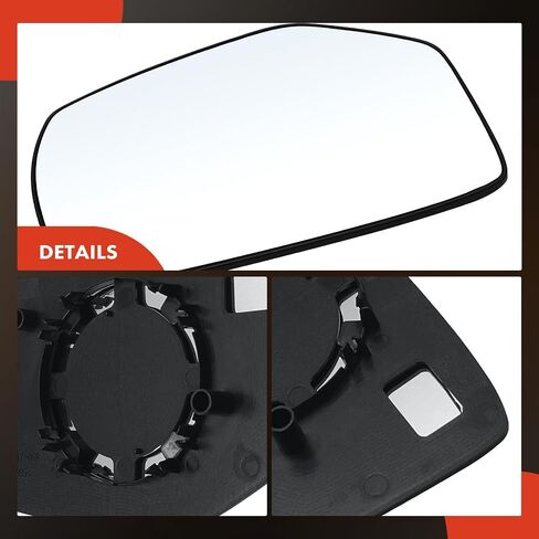 A-Premium Right Passenger Side Non-Heated Mirror Glass with Backing Plate - Compatible with Honda Accord 2013 2014 2015 2016 2017 - Exterior Side View Convex Mirror in Saudi Arabia