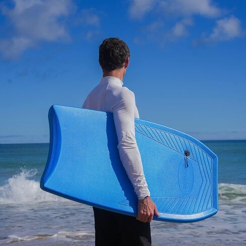 Body Boards, 33"-43" Bodyboard for Beach with Wrist Leash, Solid PE/EVA Closed-Cell Waterproof Foam, Surfing for Kids and Adults in Saudi Arabia