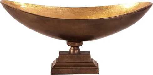 Howard Elliott Collection Howard Elliot Medium, Seascape Natural Oblong Bronze Footed Bowl with Gold Luster in Saudi Arabia
