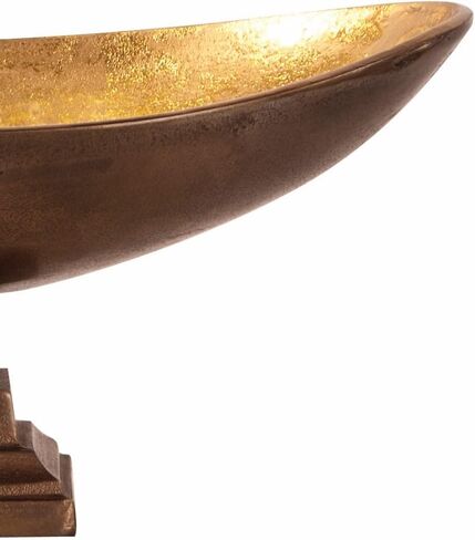Howard Elliott Collection Howard Elliot Medium, Seascape Natural Oblong Bronze Footed Bowl with Gold Luster in Saudi Arabia