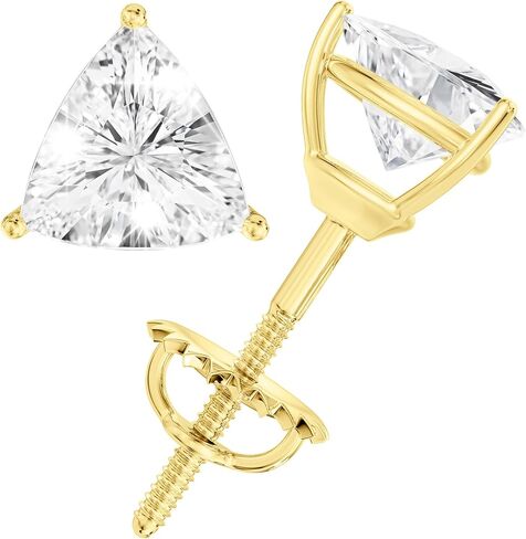 أقراط مسمار Moissanite ، 0.5CT-2CT D Color VVS1 Clarity Moissanite 14K Gold Plated 925 Sterling Silver Moissanite أقراط للنساء in Kuwait