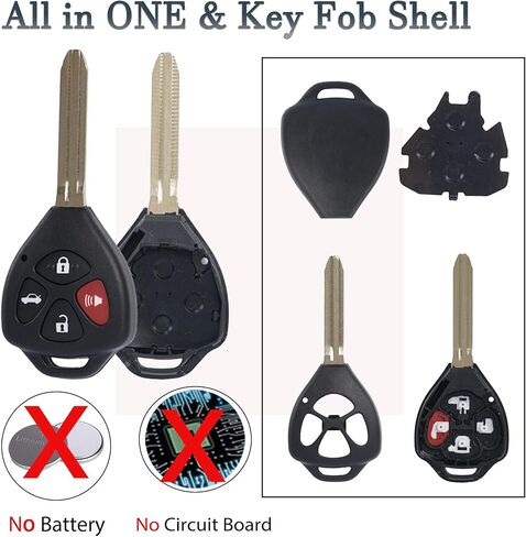 MechanMagic Key Fob Shell Case Compatible with Toyota Camry Corolla Venza Avalon 2007 2008 2009 2010 2011 2012 2013 Keyless Entry Remote Control Key Pad Cover HYQ12BBY GQ4-29T in Saudi Arabia